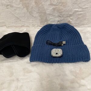 Hat with lights with half face mask